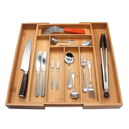 Bamboo Flatware Organizer